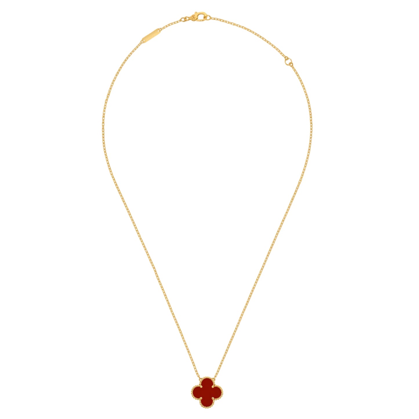 Luxury Red Clover Gold Necklace