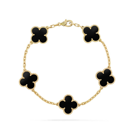 Luxury Black Clover Gold Bracelet