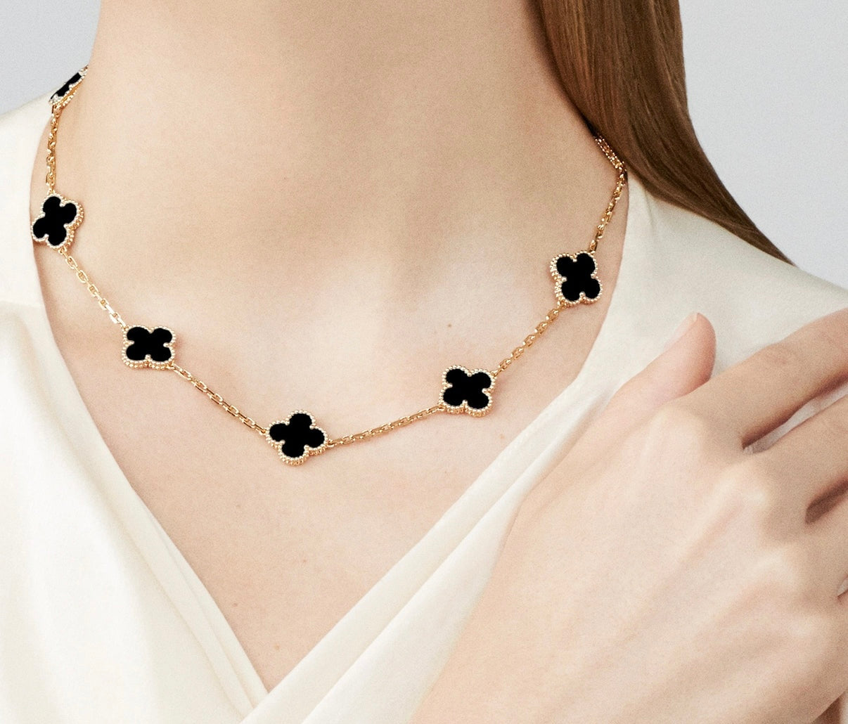Luxury Black Clover Gold Necklace